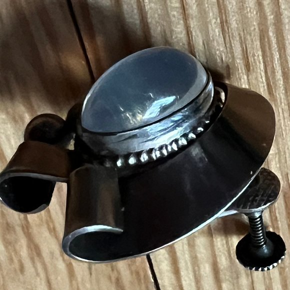 Walter Lampl Vintage Stamped Sterling Silver Moonstone Clip Earrings Excel Cond - Picture 14 of 16